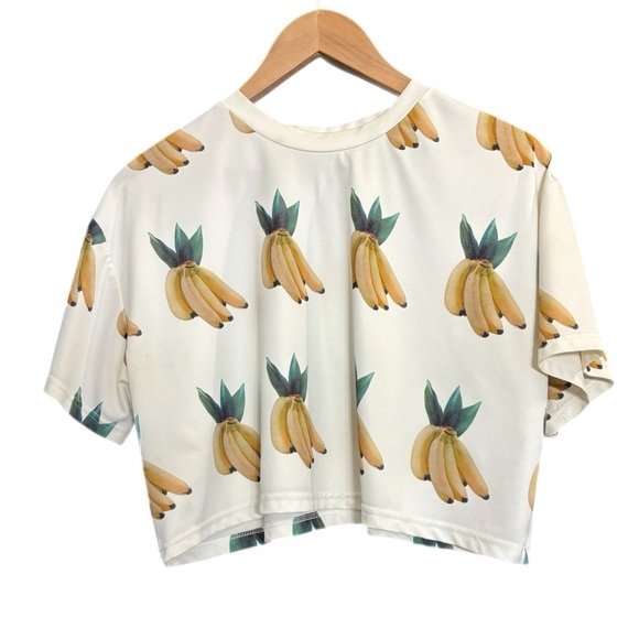 Stylenanda banana print crop top & miniskirt set - Picture 2 of 7